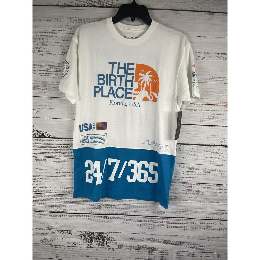 The Birth Place Shirt Men's Medium Florida USA 24/7 365 Rep Your City Tee
